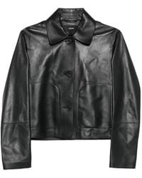 Arma - Emy Button-Patch Leather Jacket - Lyst