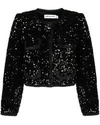 Self-Portrait - Sequined Cropped Jacket - Lyst