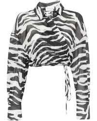 The Attico - Zebra-Pattern Blouse - Lyst