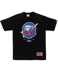 A Bathing Ape - T-Shirt mit Logo-Print - Lyst