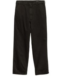 Prada - Triangle-Logo Cotton Trousers - Lyst