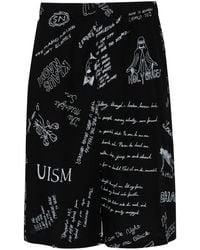 Undercover - Graphic-Print Wide-Leg Shorts - Lyst