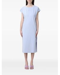 EA7 - Rhinestone-Logo Midi T-Shirt Dress - Lyst