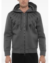 Neil Barrett - Lightning Bolt-Print Zip-Up Hoodie - Lyst
