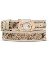Guess - Jessa Monogram-Print Logo-Plaque Belt - Lyst
