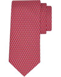 Ferragamo - Gancini Tricot Print Silk Tie - Lyst