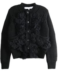 Comme des Garçons - Cardigan En Maille Épaisse À Volants - Lyst