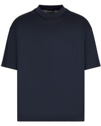 Emporio Armani - Drop-shoulder Fine-knit T-shirt - Lyst