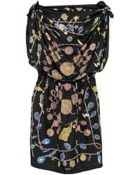 Versace - Jewel-Print Silk Mini Dress - Lyst