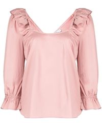 PS by Paul Smith - Ruffle-trim Cotton Blouse - Lyst