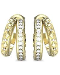 Guess - Matelassé Pavé-Set Double-Hoop Earrings - Lyst