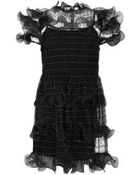 RED Valentino - Ruffled Polka-Dot Mini Dress - Lyst