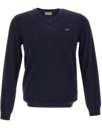 Sun 68 - Jersey con cuello en V bordado - Lyst