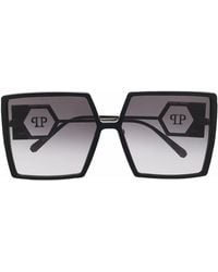 Philipp Plein - Sonnenbrille Mit Eckigem Gestell - Lyst