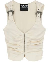 Versace Jeans Couture - Buckle-Detail Gathered Top - Lyst