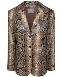 ERMANNO FIRENZE - Snake-Print Single-Breasted Blazer - Lyst