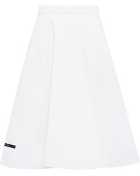 Prada Gonna con logo - Bianco