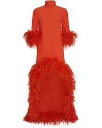 ‎Taller Marmo - Gina Extravaganza Kleid mit Federbesatz - Lyst