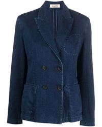 Alberto Biani - Double-breasted Button Denim Jacket - Lyst