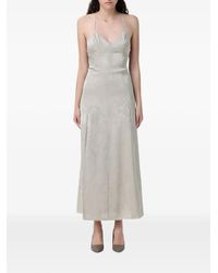 ARMANI EXCHANGE - Damask-Effect Satin Dress - Lyst