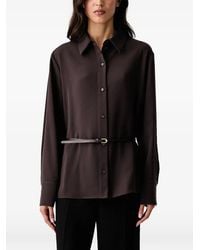 ARMANI EXCHANGE - Chemise Boutonnée À Taille Ceinturée - Lyst