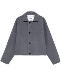 MSGM - Raglan-Sleeve Button-Up Jacket - Lyst