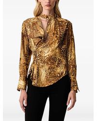 AllSaints - Animal-Print Twisted Blouse - Lyst