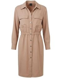 Pinko - Elasticated-Waist Midi Shirt Dress - Lyst