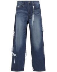 MASTERMIND WORLD - Patchwork Distressed Jeans - Lyst