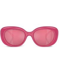 COACH - Logo-Plaque Oval-Frame Sunglasses - Lyst