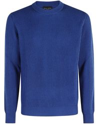 Roberto Collina - Jersey de canalé con cuello redondo - Lyst