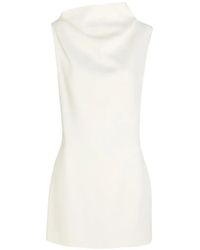 KHAITE - Astor Draped Sleeveless Mini Dress - Lyst