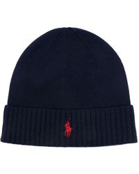 Polo Ralph Lauren - Logo-embroidered Ribbed Wool Beanie - Lyst