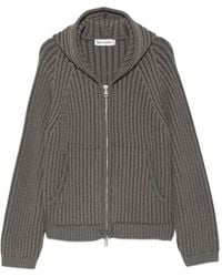 Our Legacy - Level Ribbed-Knit Hoodie Cardigan - Lyst