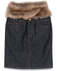 Coperni - Faux-Fur Hybrid Midi Skirt - Lyst