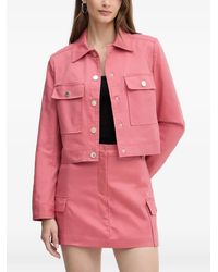 Morgan - Patch-Pocket Button Cropped Jacket - Lyst