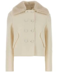 Ermanno Scervino - Double-Breasted Shearling Jacket - Lyst