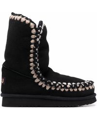 Mou - Whipstitch-detail Suede Eskimo Boots - Lyst