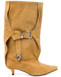 Toga - Buckle-Detail Suede Boots - Lyst