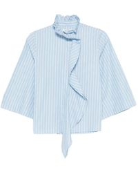 Psophia - Ruffled Striped Top - Lyst