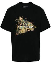 and wander - T-Shirt mit Logo-Print - Lyst