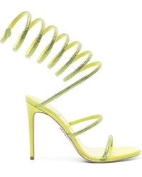 Rene Caovilla - Yellow 105mm Crystal-embellished Sandals - Women's - Calf Leather/satin - Lyst