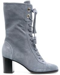 Alberta Ferretti - 65Mm Lace-Up Boots - Lyst