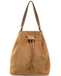 The Row - Drawstring-Fastening Suede Backpack - Lyst