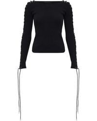 Balenciaga - Ribbed Long-Sleeve Top - Lyst