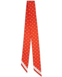 Mulberry - Logo-Print Silk Scarf - Lyst