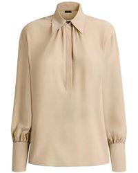 Kiton - Zijden Blouse Met Knoopkraag - Lyst