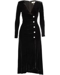 Nissa - Crystal-Embellished Velvet Midi Dress - Lyst