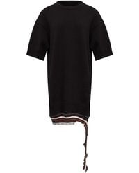 MM6 by Maison Margiela - Distressed Knitted Mini Dress - Lyst