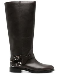 Pinko - Bottes De Cowboy En Cuir À Boucle - Lyst
